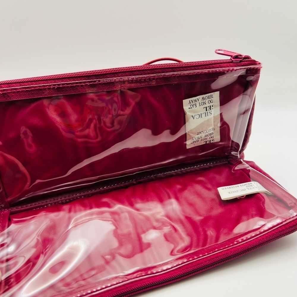 Avon Heart to Heart Cosmetic Bag Pink Faux Snakeskin NWT 2000 - Picture 5 of 5